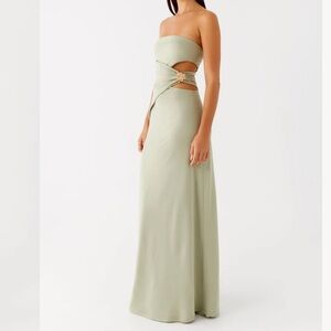 Peppermayo Strapless Anetta Maxi Dress in Sage